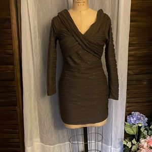 Brown cross chest dress